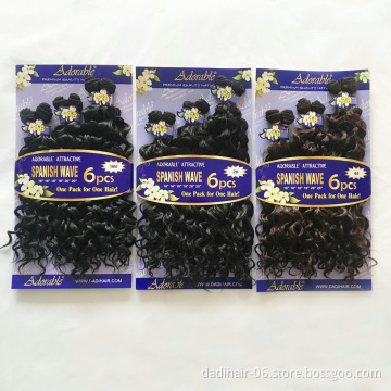 Wholesale Cheap Spanish Wave 6PCS Synthetic Hair 16" to 20" in a pack